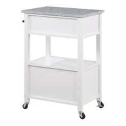 Fairfax Kitchen Cart With Granite Top - White Base -Gourmet Interiors d20dc4cf c71a 4e5b 94a8 e891dc05b3c8