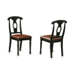 East West Furniture Kenley Napoleon-styled Black And Cherry Finish 2 Dining Chairs (Seat's Type Options) - KEC-BLK-LC -Gourmet Interiors d2179bb9 4d69 443e 9476 876374ea162d