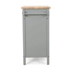 Byway Contemporary Kitchen Cart With Wheels By Christopher Knight Home - Gray + Natural -Gourmet Interiors d221f0e2 cad9 40be 83d8 11255a2899d1
