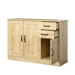 Nestfair Modern Wood Buffet Sideboard Console Table With 2 Doors - Oak -Gourmet Interiors d29f2205 75d4 4d7d b354 66b33861a43e
