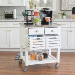 Eileen Rolling Kitchen Cart With Storage - Kitchen Cart - Stainless Steel - Grey -Gourmet Interiors d2cb9282 a236 444b 8e48 870d69e7b18f