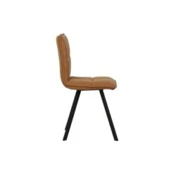 LeisureMod Wesley Modern Leather Dining Chair With Metal Legs Set Of 2 - Light Brown -Gourmet Interiors d2d5ecd1 4101 43b9 8d87 3ed3ad610720