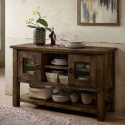 Carbon Loft Glamdring Rustic 7-shelf Dining Buffet - Rustic Oak