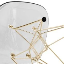 LeisureMod Cresco Plastic Dining Chair With Eiffel Gold Legs Set Of 2 - Clear -Gourmet Interiors d2e3f9cb 0d4b 4b79 b60d 28191a2ec8a2