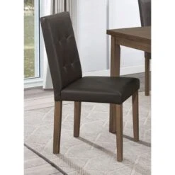 Walnut Brown Faux Leather Dining Chairs (Set Of 2) - Set Of 2 - Brown -Gourmet Interiors d30560e6 b131 4221 9d76 5a98940f2f77