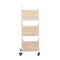 Brown Wood Industrial Wheels Storage Cart - 13"L X 12"W X 36"H - Kitchen Cart -Gourmet Interiors d33383aa d657 48f3 bfce 9d5a792c321c