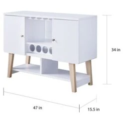 Carson Carrington Ingrirud Modern 4-bottle Buffet Server - Walnut Oak -Gourmet Interiors d3bbe7de f30b 4c0e a81f 2fe7af8da2db