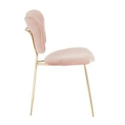 Madeline Chair In Velvet & Gold Metal - Set Of 2 - N/A - Blush Pink -Gourmet Interiors d4067b62 e1a9 4abe a0ec 450097d05912