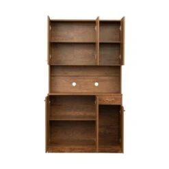 70.87" Tall Wardrobe& Kitchen Cabinet, With 6-Doors, 1-Open Shelves And 1-Drawer For Bedroom,Walnut - Natural 21 70.87" Tall Wardrobe& Kitchen Cabinet, With 6-Doors, 1-Open Shelves And 1-Drawer For Bedroom,Walnut - Natural -Gourmet Interiors d40fa831 8efc 47ae b4ce 5647e60b7987