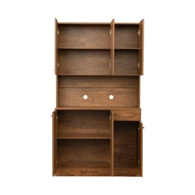 70.87" Tall Wardrobe& Kitchen Cabinet, With 6-Doors, 1-Open Shelves And 1-Drawer For Bedroom,Walnut - Natural 6 70.87" Tall Wardrobe& Kitchen Cabinet, With 6-Doors, 1-Open Shelves And 1-Drawer For Bedroom,Walnut - Natural - Image 4