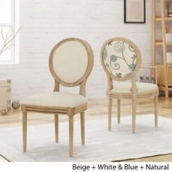 Phinnaeus Upholstered Farmhouse Dining Chairs (Set Of 2) By Christopher Knight Home - Natural + Black Checkerboard And Dark Gray Cushion -Gourmet Interiors d41493e1 8258 464e 90ec 60c271903ffb