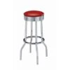 Upholstered Top Bar Stools Red And Chrome (Set Of 2) -Gourmet Interiors d414ddab 07f9 44d1 815c 3025d19a1539