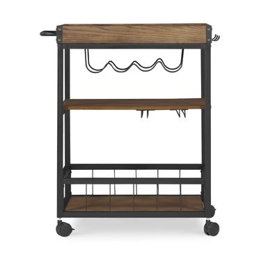 Carbon Loft Wheeler Industrial Kitchen & Wine Cart - Brown 12 Carbon Loft Wheeler Industrial Kitchen & Wine Cart - Brown - Image 10
