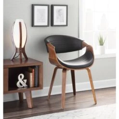 Carson Carrington Kanteborg Faux Leather/Wood Dining Chair - Cream/Walnut Wood -Gourmet Interiors d4a32fff db06 49c3 ab41 d25ebae31bf4