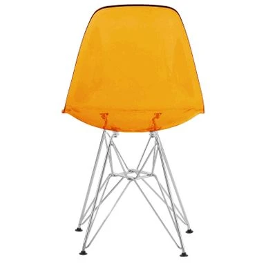 LeisureMod Cresco Modern Dining Side Chair Eiffel Chrome Legs - Transparent Black 21 LeisureMod Cresco Modern Dining Side Chair Eiffel Chrome Legs - Transparent Black - Image 19