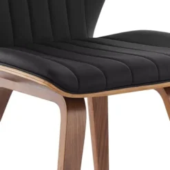 Ontario Black Faux Leather And Walnut Wood Dining Chairs - Set Of 2 -Gourmet Interiors d4fb74b0 00dd 40f9 8036 70843faafa10