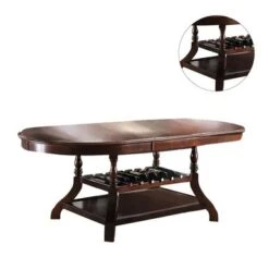 Oval Shaped Wooden Dining Table With Bottom Shelf In Brown Cherry - Brown Cherry - Brown Cherry 10 Oval Shaped Wooden Dining Table With Bottom Shelf In Brown Cherry - Brown Cherry - Brown Cherry -Gourmet Interiors d58f210a 31e7 437a 8ce1 d43652ba1847