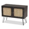 Baxton Studio Davion Mid-Century Modern 2-Door Sideboard Buffet With Rattan-Espresso - Espresso Brown, Natural Brown -Gourmet Interiors d59d7ce0 eec6 4647 b090 d91f781fa143