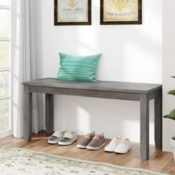 Oaks Aura Rustic Wood 6-piece Kitchen Table Set, Farmhouse Dining Table Set With Cross Back 4 Chairs And Bench - Grey -Gourmet Interiors d5c4d372 5279 4130 b6e9 913b892b0cde