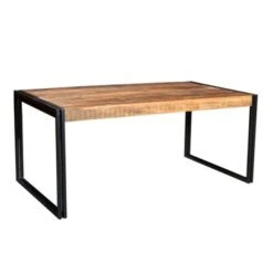Handmade Timbergirl Reclaimed Wood And Metal Dining Table (India) - 60 Reclaimed Mango Wood Dining Table