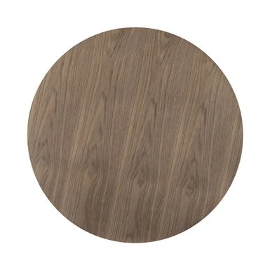 Round Wood Dining Table With Metal Base In Walnut And Black - Walnut And Black - Walnut And Black 6 Round Wood Dining Table With Metal Base In Walnut And Black - Walnut And Black - Walnut And Black - Image 4