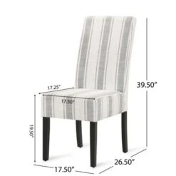 Pollards Upholstered Dining Chairs (Set Of 2) By Christopher Knight Home - Dark Blue + Light Beige + Plaid -Gourmet Interiors d68fd77e ff6a 4d91 9418 2c6ce9112b54