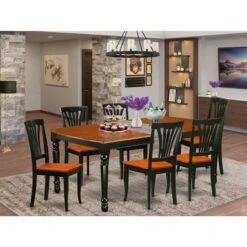 Kitchen Table Set - One Dover Dining Table And Kitchen Chairs - Black And Cherry Finish (Pieces & Seat Type Options) - DOAV9-BCH-W -Gourmet Interiors d6c0b367 ad21 47f0 a65d da07c4f64c73