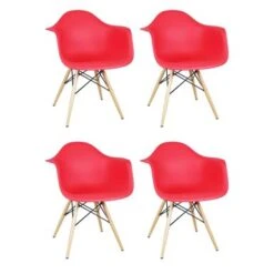 Porch & Den Old Weir Mid-Century Wood Eiffel Base/ Bucket Dining Chair (Set Of 4) - Green -Gourmet Interiors d6eef3ea f4f2 44f7 94e5 8ba92090bf0d