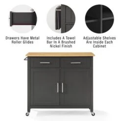 Tristan Kitchen Island/Cart - Gray -Gourmet Interiors d7af9979 0d50 4dce aab7 1f1073295489