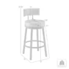 Dalza 30" Swivel Bar Stool In Black Finish With Grey Faux Leather -Gourmet Interiors d7bca28f 8c68 4892 ac63 72f018838994