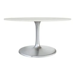 Declaration Dining Table 48" White & Silver - 59.1 -Gourmet Interiors d82b7dc3 3dfc 4a57 944a 6abc7e9b350e