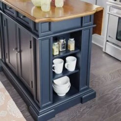 Copper Grove Warwick Black Distressed Oak Kitchen Island - Stationary - Black - Wood -Gourmet Interiors d91a316d b3da 485a 9d11 5c268e7518dc