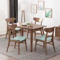 Idalia Mid-century Modern Dining Chairs (Set Of 4) By Christopher Knight Home - Dark Gray + Walnut -Gourmet Interiors d954fd9e b6ca 41c6 955a a51aba0018ec