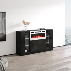 Diuna WH-EF Fireplace Sideboard - Black -Gourmet Interiors d9d04b48 d916 489c a4ea f4daa7419d0a