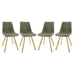 LeisureMod Markley Modern Leather Dining Chair With Gold Legs Set Of 4 - Charcoal Black -Gourmet Interiors d9d114e4 9b1e 4d94 9d55 8e67cf7d2faf