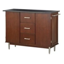 Simple Living Vaughn Granite Top Mid-Century Kitchen Island - Granite -Gourmet Interiors d9ecb3ff 60d6 4045 a3a5 17debaf6360b