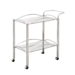 Silver Orchid Olivia Chrome Serving Cart - 29.75" X 14" X 29.50" - SERVING CART
