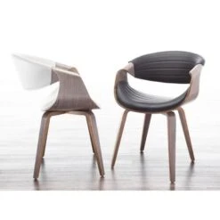 Carson Carrington Kanteborg Faux Leather/Wood Dining Chair - Cream/Walnut Wood -Gourmet Interiors da0f9520 d241 417d bece 296eaf7571d5