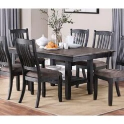 Rubberwood Dining Table With Shelf In Dark Coffee - Standard Height -Gourmet Interiors da93c5b5 9888 46b6 962f e97b6d57c926