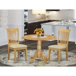 Dublin Kitchen Table Set - Dining Table And Kitchen Chairs - Oak Finish (Pieces & Seat Type Options) - DLPO5-OAK-W -Gourmet Interiors dad310d1 ec12 4bb2 8c00 63c2c78f27bf