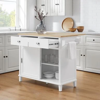 Cora Drop Leaf Kitchen Island - White 22 Cora Drop Leaf Kitchen Island - White - Image 20