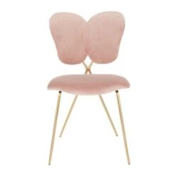 Madeline Chair In Velvet & Gold Metal - Set Of 2 - N/A - Blush Pink -Gourmet Interiors dbb4e711 a21d 44f1 bbb3 d10d15c9d5ca