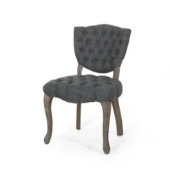 Crosswind Diamond Stitch Fabric Dining Chair By Christopher Knight Home - Charcoal/Brown Wash Finish -Gourmet Interiors dbe07e71 2bf7 40f6 a07a e69c624c8003