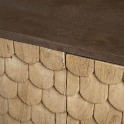 Swordfish Two-Tone Brown Solid Wood 4 Door Cabinet W/ Gold Metal Base Sideboard - 72.0L X 17.7W X 30.1H - 72.0L X 17.7W X 30.1H -Gourmet Interiors dbe9bac8 0bc7 4fa4 a656 349c459ddee8