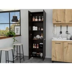 FM Furniture Pensacola, Double Door Pantry Cabinet, Five Interior Shelve - N/A - Black Wenge 28 FM Furniture Pensacola, Double Door Pantry Cabinet, Five Interior Shelve - N/A - Black Wenge -Gourmet Interiors dbf184ee 45af 40c6 be79 703b68470d21