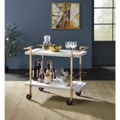 Alios Serving Cart With Gold Frame - Black With Gold Frame -Gourmet Interiors dbf74d5b 463b 4b92 92e6 14edfff9d3f2