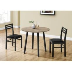 Dining Table Set/ 3pcs Set/ Small/ 35" Drop Leaf/ Kitchen/ Metal/ Laminate/ Brown/ Black/ Contemporary/ Modern -Gourmet Interiors dc40d4ba b5fd 4739 bbfc 71d230930110