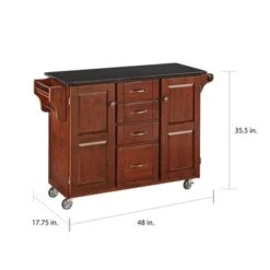 Gracewood Hollow Defoe Cherry Finish Black Granite Top Kitchen Cart - Create-a-Cart Cherry Finish Black Granite Top -Gourmet Interiors dcbd1b52 188b 4870 bc64 4231f4f29b32