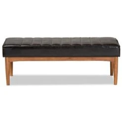 Baxton Studio Daymond Mid-Century Modern Dining Bench - Tan -Gourmet Interiors dcc90a15 f84a 4fea 8253 0bdca47e6b79