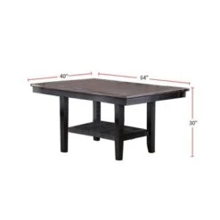 Rubberwood Dining Table With Shelf In Dark Coffee - Counter Height -Gourmet Interiors dd0f3701 4e11 4b4a 831f 6de18bddfdf5